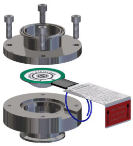 Reverse buckling bursting disc with diaphragm transmitter in holder BHS