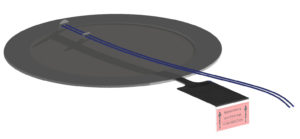 Composite bursting disc with rip wire transmitter